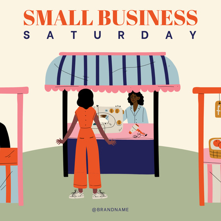 Market Stalls On Small Business Saturday Instagram Design Template