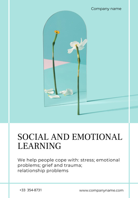 Social and Emotional Learning with Flowers Poster 28x40in Design Template