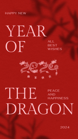 Čínský nový rok sváteční pozdrav na červenou Instagram Video Story Šablona návrhu