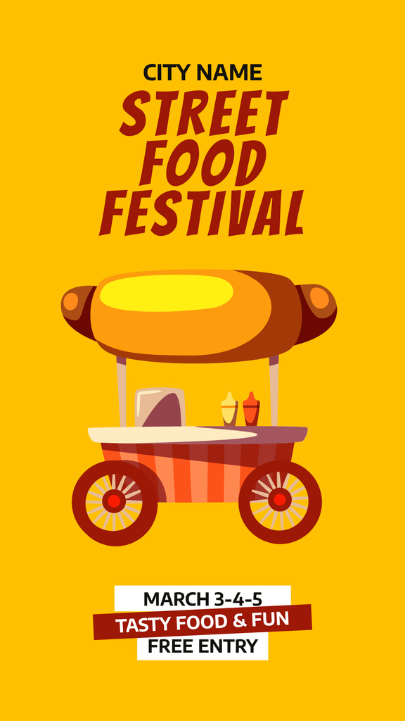 Ontwerpsjabloon van Instagram Story van Street Food Festival Ad with Hot Dog