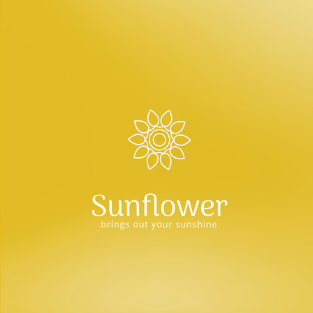 Designvorlage emblem mit sonnenblume für Animated Logo