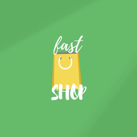 Store Emblem with Shopping Bag Logo tervezősablon