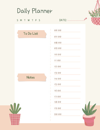 Platilla de diseño Daily Notes with Houseplants Notepad 8.5x11in