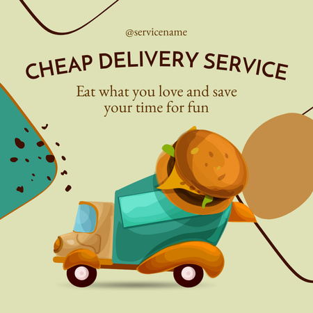 Cheap Delivery Service Ad Instagram Design Template