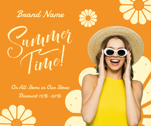 Modèle de visuel Summer Time Sale - Facebook