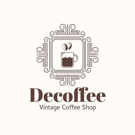 Template di design Coffee Shop Ad with Cup Logo
