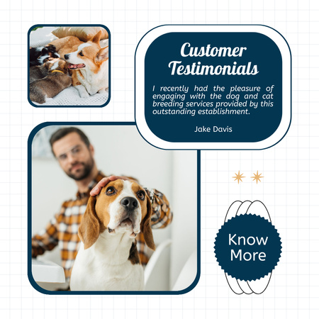 Відгук клієнтів про елітну породу собак Instagram AD – шаблон для дизайну