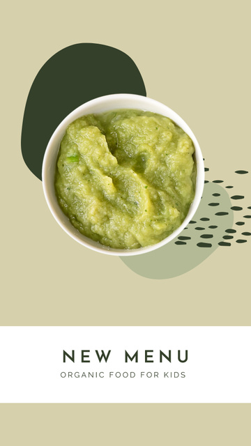 New Menu of Organic Food for Kids Ad Instagram Story – шаблон для дизайну