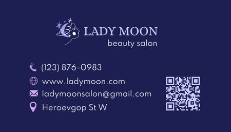 Anúncio de serviços de salão de beleza com ilustração de mulher Business Card US Modelo de Design