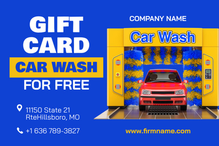 Ontwerpsjabloon van Gift Certificate van Offer of Free Car Washing