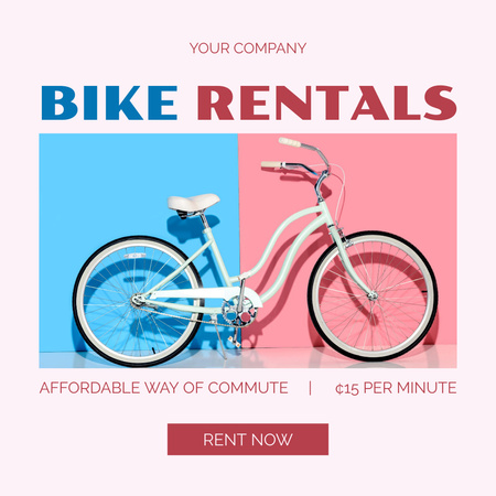 Bicycle Rental Services Instagram AD Design Template