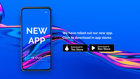 Template di design promozione app sullo schermo del telefono Title 1680x945px