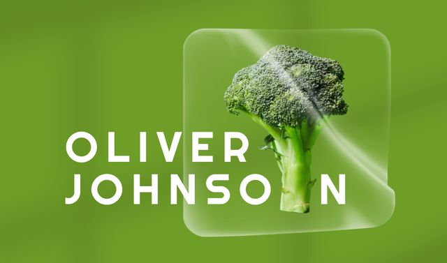 Ontwerpsjabloon van Business card van Expert Nutrition Counseling Services Offer With Broccoli