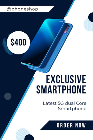 Platilla de diseño Price Offer for Exclusive Blue Smartphone Model Tumblr