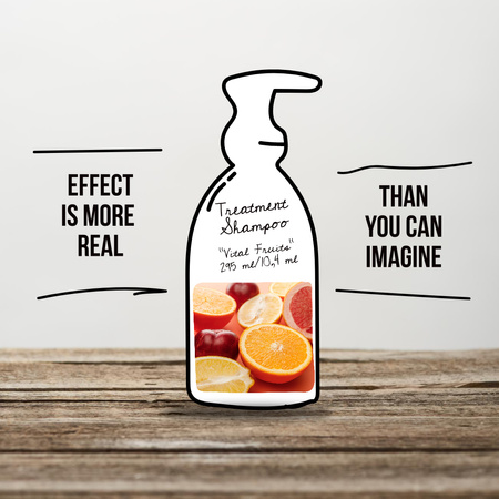 Treatment Shampoo Offer with Citruses Instagram Tasarım Şablonu
