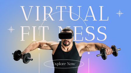 Plantilla de diseño de Increíbles clases virtuales de fitness con mancuernas Youtube Thumbnail 