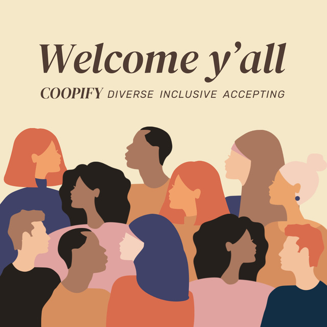 Multiracial Community Invitation with Illustration of People Animated Post Tasarım Şablonu
