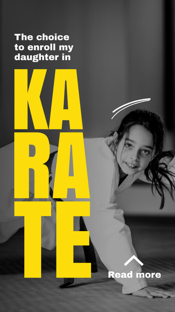 Designvorlage Best Karate Course For Kids für Instagram Video Story