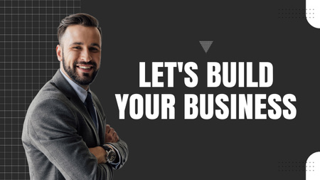 Template di design Services of Business Consulting with Smiling Man Youtube Thumbnail