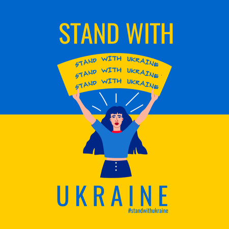 Ontwerpsjabloon van Instagram van Inspiratie om met de vrouw achter Oekraïne te staan