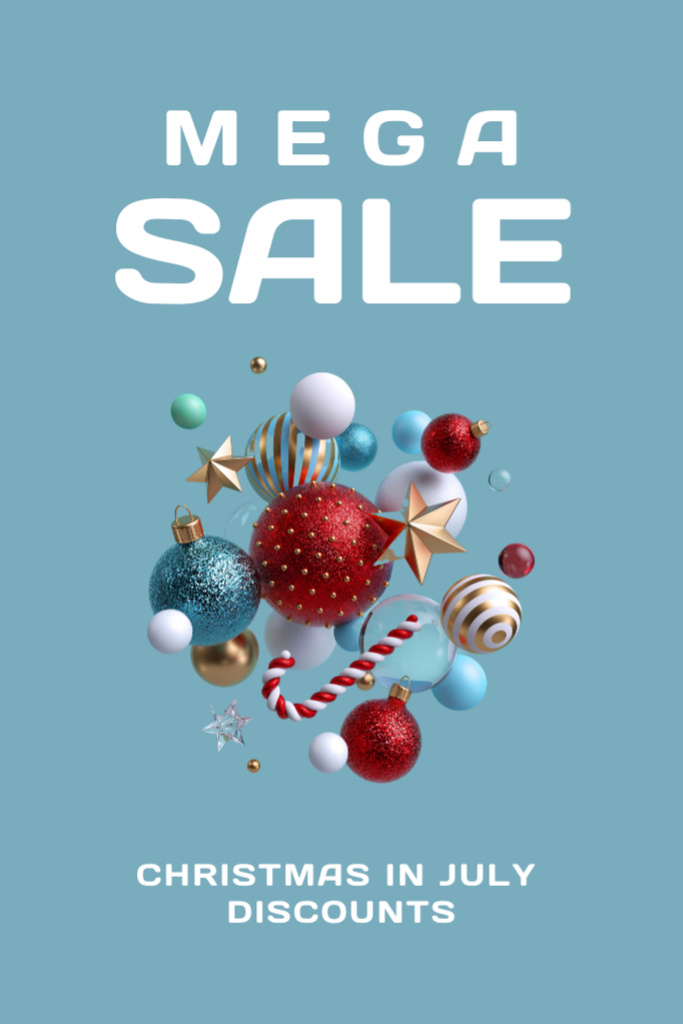 Ontwerpsjabloon van Flyer 4x6in van Joyful Christmas Sale Announcement for July