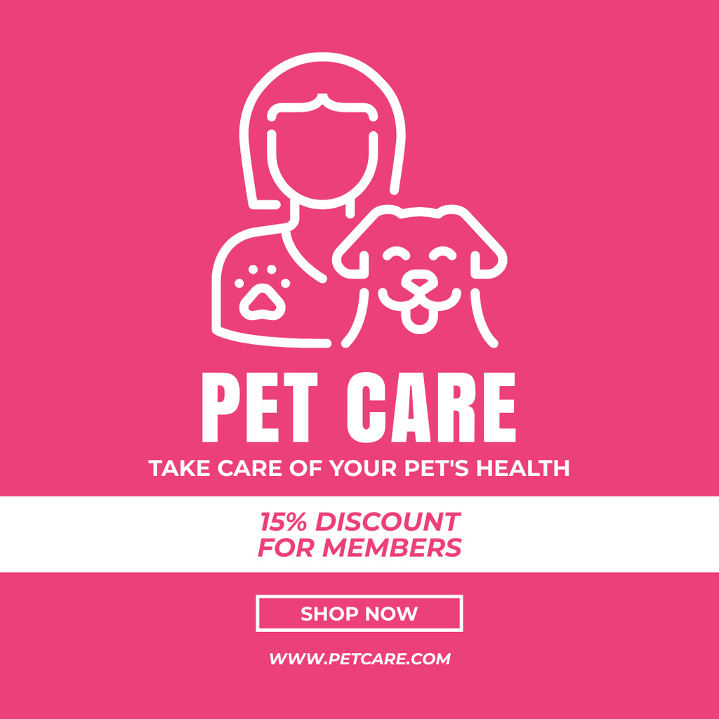 Offer Discounts on Pet Care Services Instagram – шаблон для дизайну