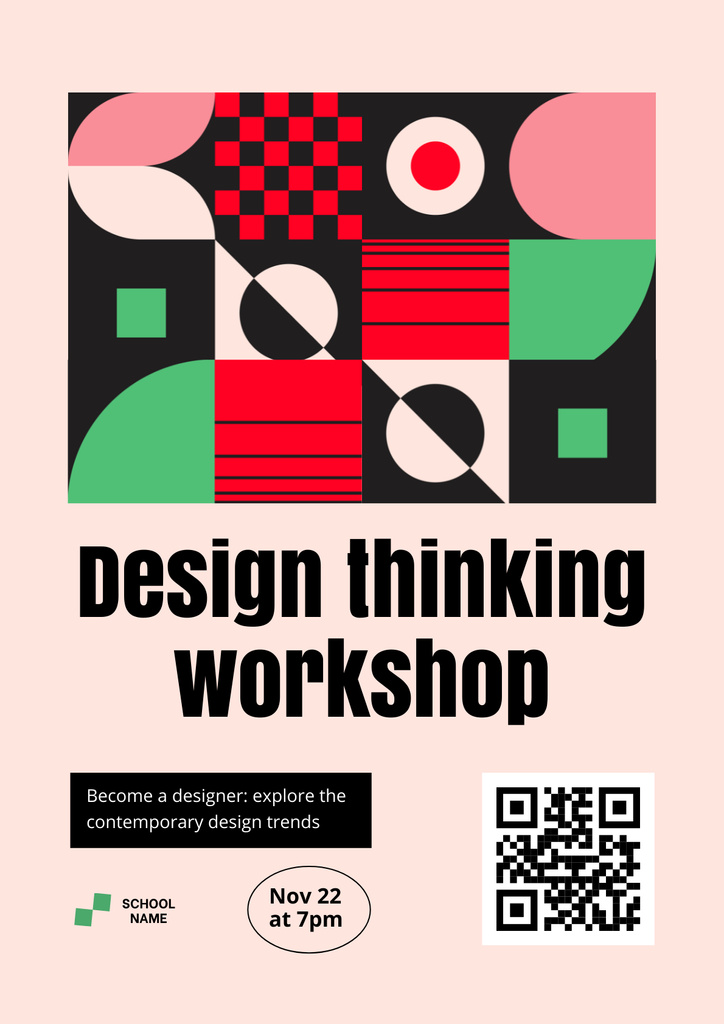 Design Thinking Workshop Ad Poster Πρότυπο σχεδίασης