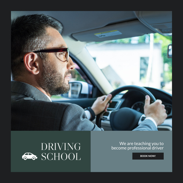 Cost-Efficient Auto Driving Lessons Offer With Booking Instagramデザインテンプレート