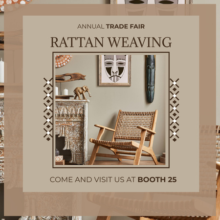 Designvorlage Rattan Weaving Fair With Furniture für Instagram