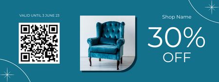 Klassiset huonekalut Sininen Coupon Design Template