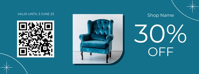 Classic Furniture Sale Blue Coupon Πρότυπο σχεδίασης