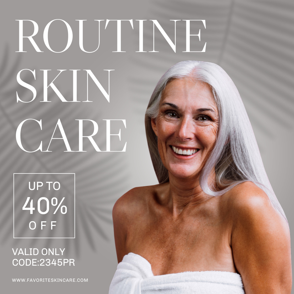 Designvorlage Routine Skincare Offer With Discount für Instagram