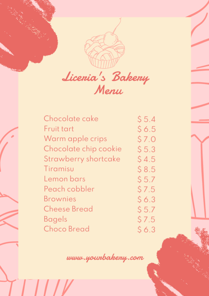 Template di design Bakery's Foods List on Retro Styled Menu