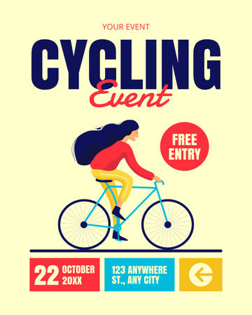 Platilla de diseño Cycling Event with Free Entry Instagram Post Vertical