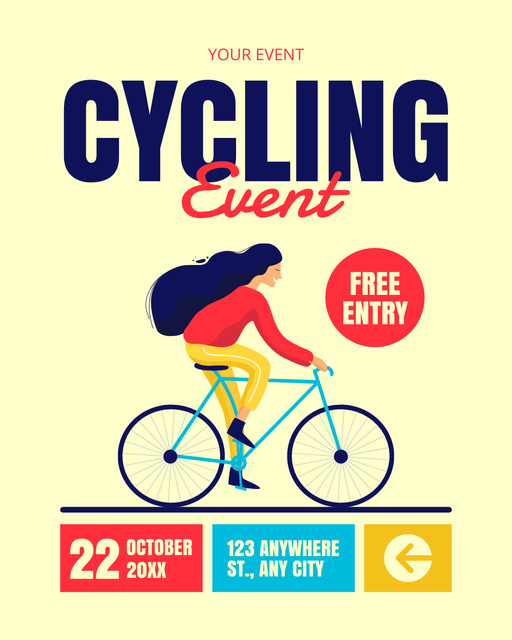 Cycling Event with Free Entry Instagram Post Vertical – шаблон для дизайна