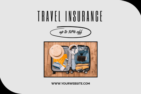 Designvorlage Travel Insurance for Vacation für Flyer 4x6in Horizontal