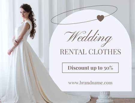Platilla de diseño Discount on Wedding Rental Clothes Thank You Card 5.5x4in Horizontal