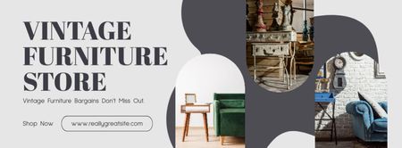Plantilla de diseño de Oferta de boutique de muebles atemporales para el hogar Facebook cover 