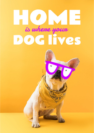 Cute Phrase with Funny Dog Poster Design Template