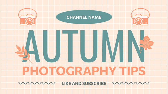 Ontwerpsjabloon van Youtube Thumbnail van Autumn Photography Tips Vlog Episode In Orange