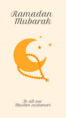 Ontwerpsjabloon van Instagram Story van Ramadan-groet met maan