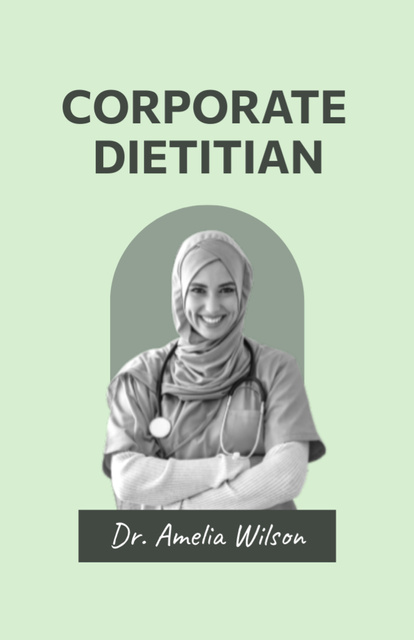 Corporate Nutritionist Services Offer with Muslim Female Doctor Flyer 5.5x8.5in tervezősablon