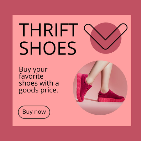 Thrift shoes magenta Instagram Design Template