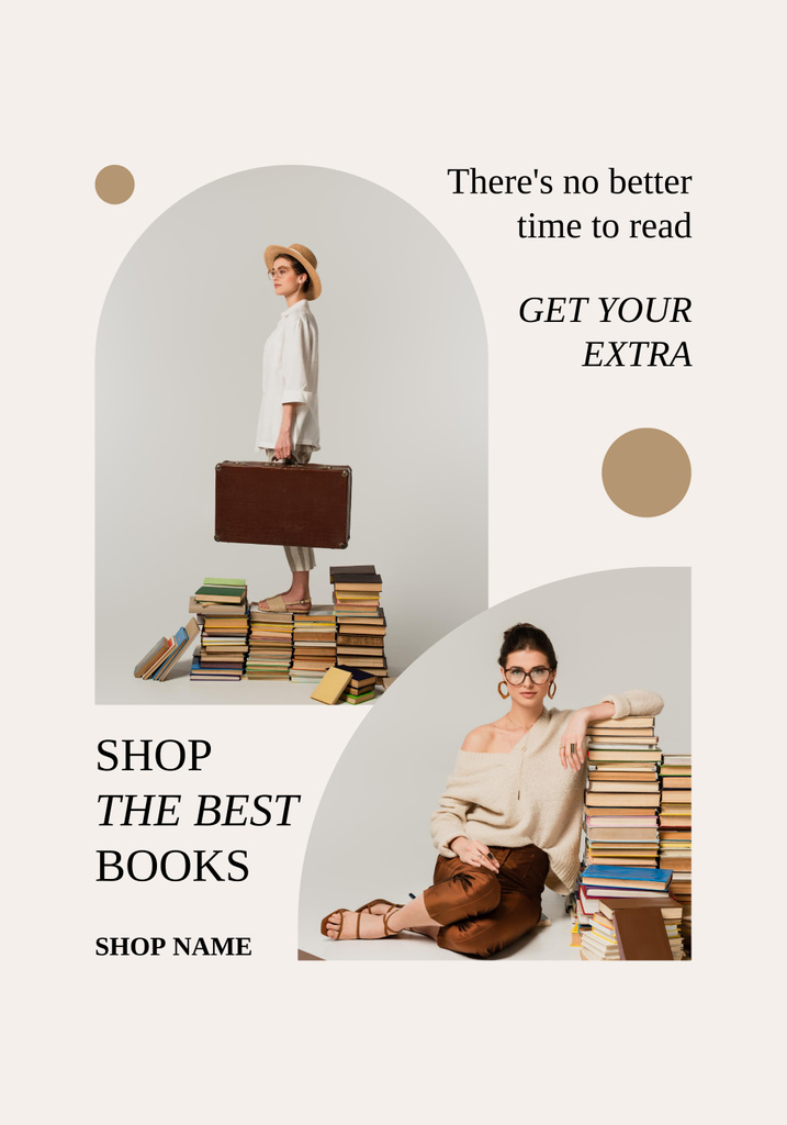 Book Sale Announcement with Collage Poster 28x40in Design Template