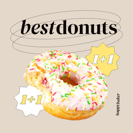 Delicioso Donut Doce Animated Post Modelo de Design