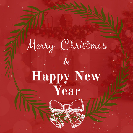 Merry Christmas and Happy New Year Greeting Card Instagram Design Template