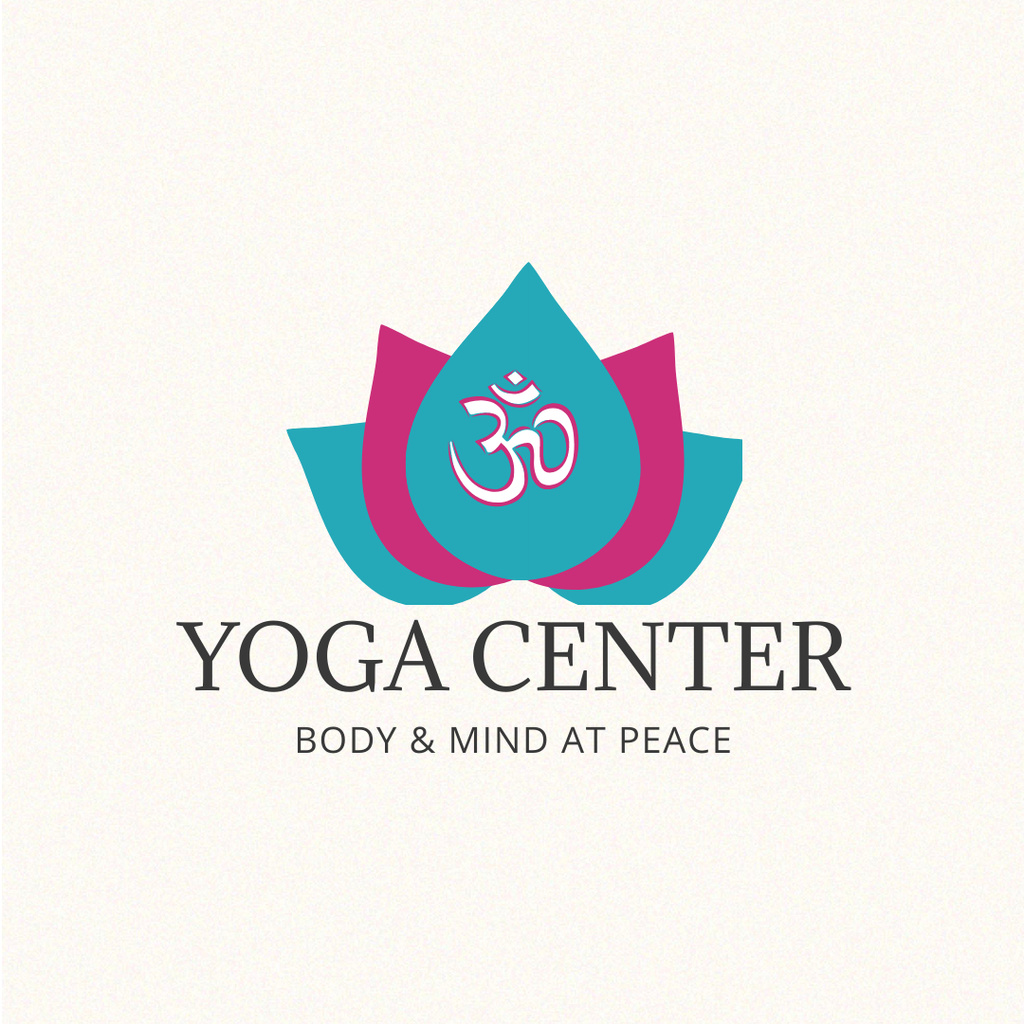 Yoga Center Emblem Logo 1080x1080px Πρότυπο σχεδίασης