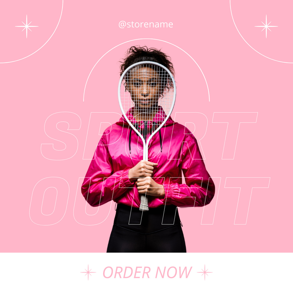 Pink Collection of Sport Gear Instagram Design Template