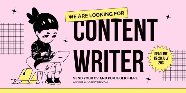 Looking for Content Writer Twitter – шаблон для дизайна