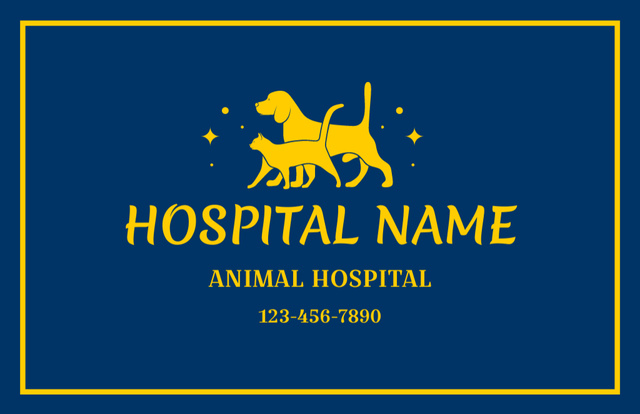 Animal Hospital Services Business Card 85x55mm Πρότυπο σχεδίασης